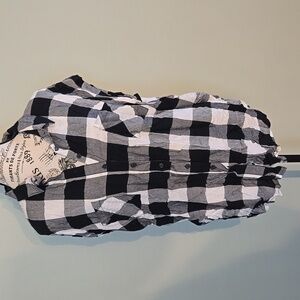 Black and White Plaid Button Down